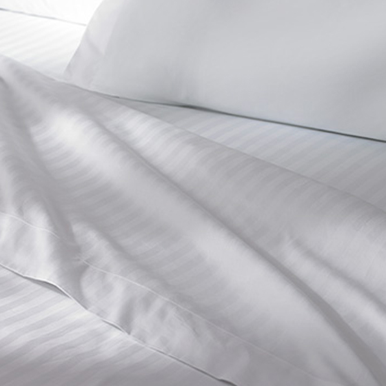 100% EGYPTIAN COTTON SATEEN 300TC WHITE SATIN STRIPE FITTED SHEET HOTEL QUALITY 